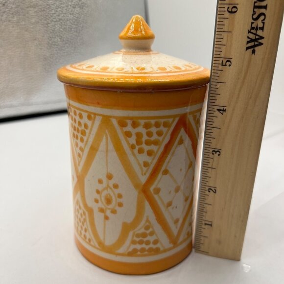 Ahamed Serghini Safi Hand Painted Ceramic Pottery Yellow - Picture 9 of 10